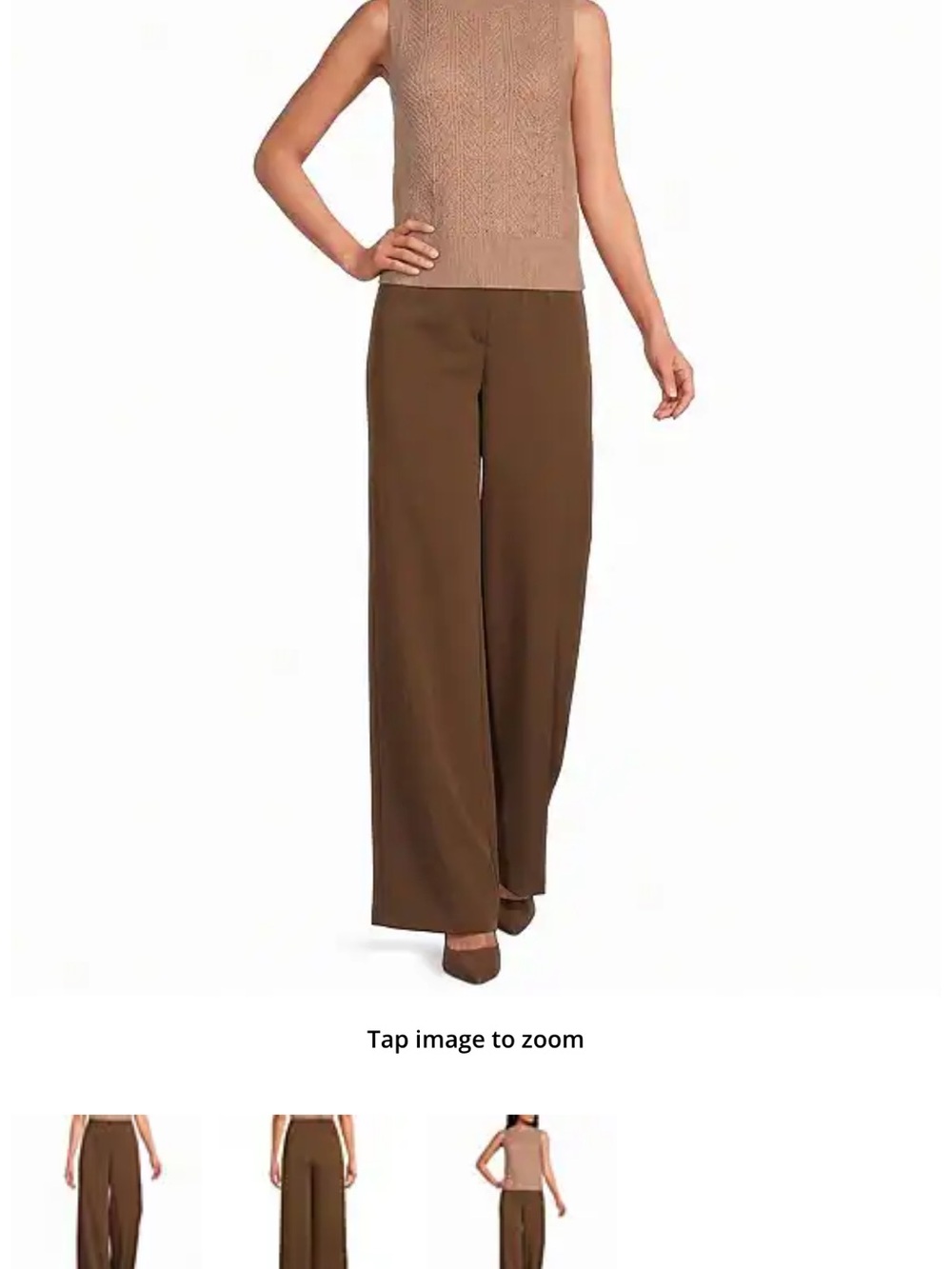 Wide Leg High-Rise Pants in Brown